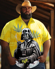 Comfortable Hawaiian Holidays Movie Printed Men's Plus Size Short Sleeve Shirt