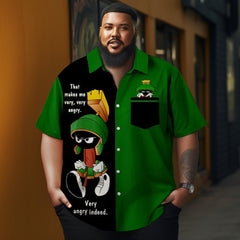 Men's Christmas Cartoon illustration printed Plus Size Short Sleeve Shirt