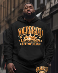 Men's Plus Size Yourrand Los Angeles City Of King Hoodie Two-Piece Set