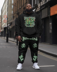 Men's Plus Size Yourrand Peacefull Hoodie Two-Piece Set