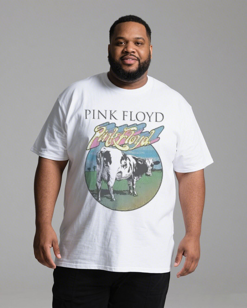 Plus Size men's Printed T-Shirt | 100% Cotton | Summer Casual Tee