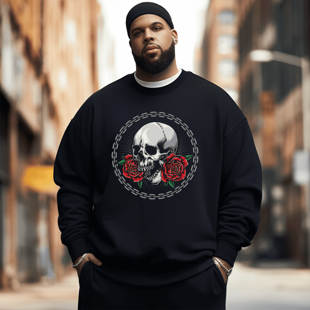 Funny Skeleton Men's Plus Size Sweatshirt
