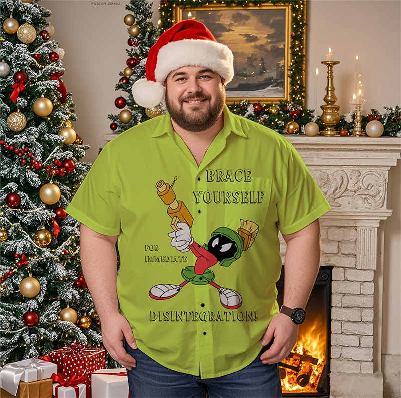 Simple Casual Christmas Shirt with Plus Size Options for Men