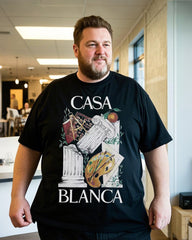 Plus Size men's Printed T-Shirt | 100% Cotton | Summer Casual Tee