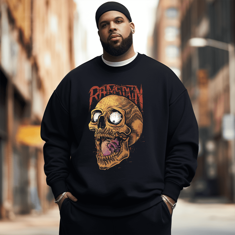 Funny Skeleton Men's Plus Size Sweatshirt