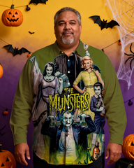 Men's Halloween Monsters Scary Nostalgic Anime Full Printing Long Sleeve Shirt