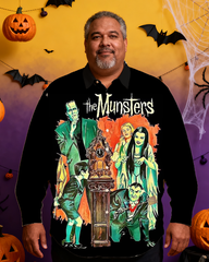 Men's Halloween Dark Monsters Nostalgic Anime Full Printing Long Sleeve Shirt