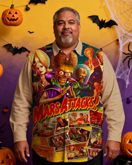 Men's Halloween Movie Nostalgic Anime Full Printing Long Sleeve Shirt