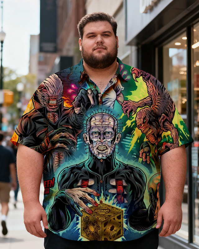 Men's Light Horror Movies Printing Short Sleeve Shirt