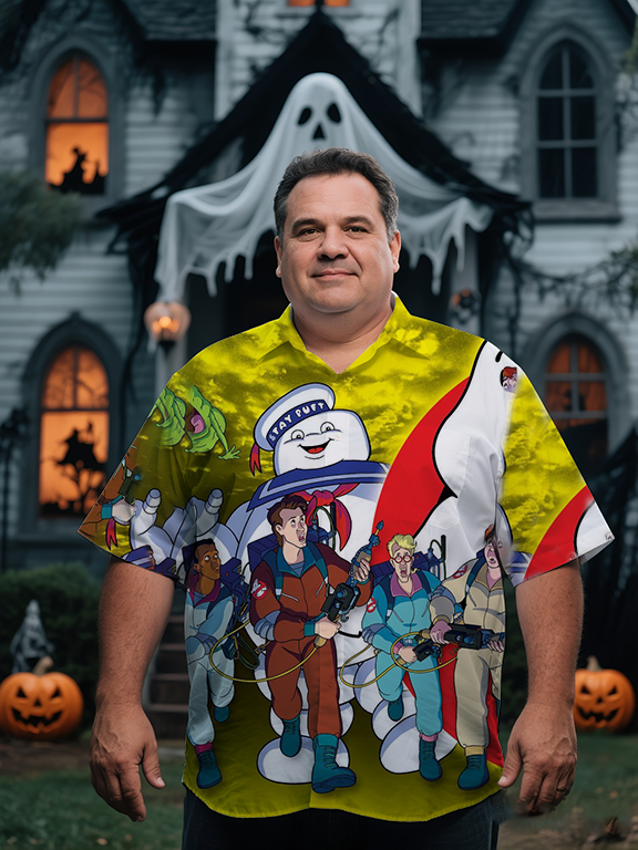 Men's Halloween Funny Scary Movie Horror Printing Short Sleeve Shirt