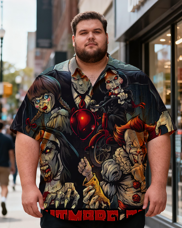 Men's Halloween Scary Monsters Printing Short Sleeve Shirt