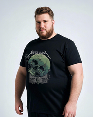 Plus Size Cotton T-Shirt  Summer Casual Short Sleeve Printed Tee (100% Breathable Cotton)