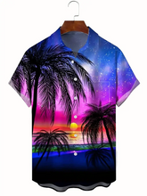 Load image into Gallery viewer, Coconut Summer Tropical  Printed  Casual Men&#39;s Plus Size Short Sleeve Shirt