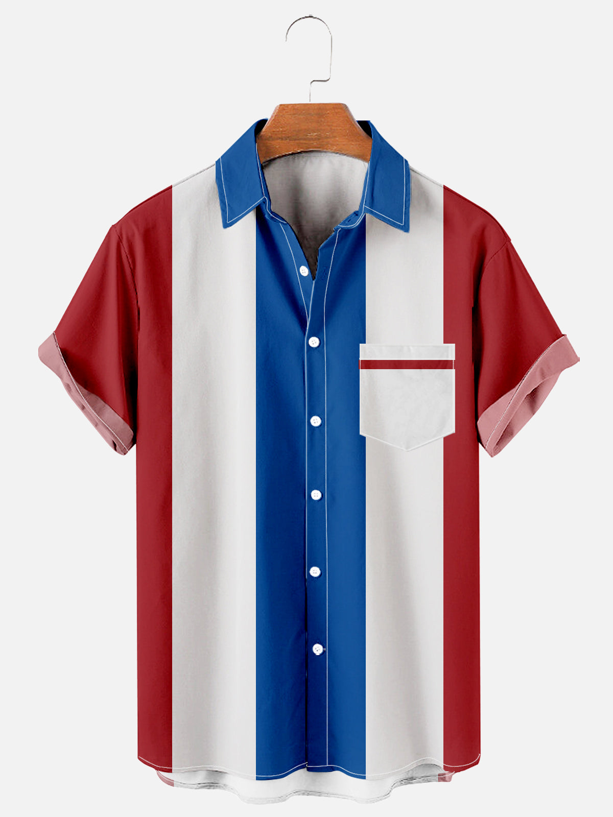 Flag Men's Classic Hawaiian Pocket Shirt