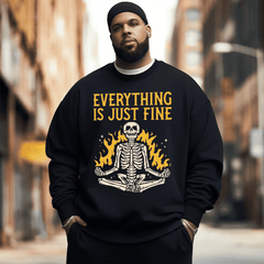 Funny Skeleton Men's Plus Size Sweatshirt