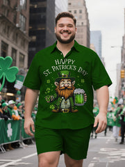 Men's Broad-Cut Modern Irish Celebration Short Sleeve Shirt and Shorts
