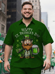 Men's Broad-Cut Modern Irish Celebration Short Sleeve Shirt and Shorts