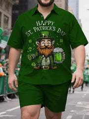 Men's Broad-Cut Modern Irish Celebration Short Sleeve Shirt and Shorts