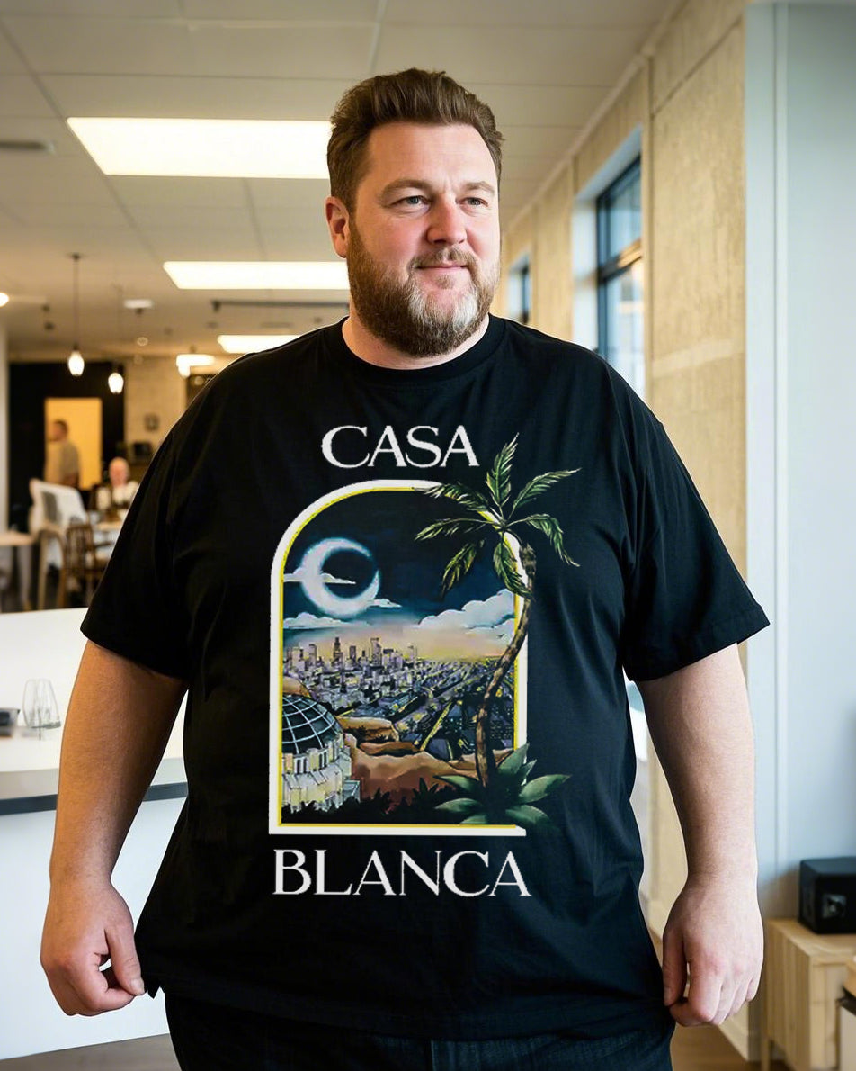 Men's Cotton Letter Print T-Shirt - Trendy Short Sleeve Tee for Spring Summer