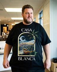 Men's Cotton Letter Print T-Shirt - Trendy Short Sleeve Tee for Spring Summer