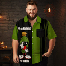 Load image into Gallery viewer, Men&#39;s Christmas Cartoon stripes printed  Plus Size Short Sleeve Shirt