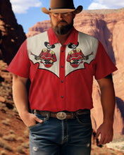 Load image into Gallery viewer, Men&#39;s Cowboy Song Print Plus Size Short Sleeve Shirt