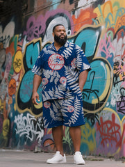 Big Men's Hawaiian Themed Athletic Sea Wear Set
