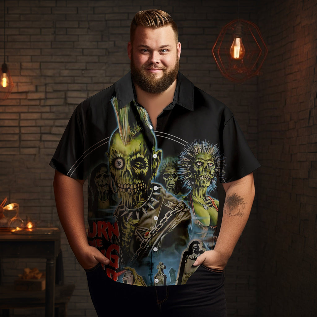 Halloween Horror Illustration Poster Print Men's Short Sleeve Shirt