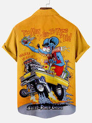 Car Anime Series printed  Plus Size Short Sleeve Shirt