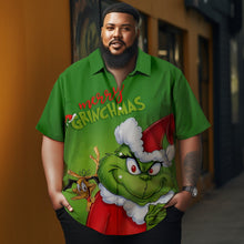 Load image into Gallery viewer, Men&#39;s Christmas monster   printed  Plus Size Short Sleeve Shirt