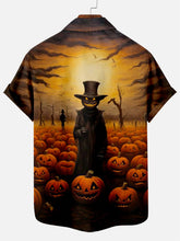 Load image into Gallery viewer, Halloween Pumpkin Scarecrow Scary Print Short Sleeve Shirt