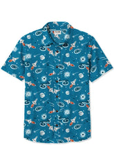 Load image into Gallery viewer, Men&#39;s 1950s Interstellar Atomic Print Plus Size Short Sleeve Shirt