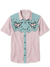 Load image into Gallery viewer, Men&#39;s 1950s Pink Atomic Print Plus Size Short Sleeve Shirt