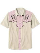 Load image into Gallery viewer, Men&#39;s 11950s Pink Atomic Print Plus Size Short Sleeve Shirt