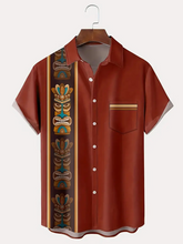 Load image into Gallery viewer, Retro Tiki Bowling Printed  Casual Men&#39;s Plus Size Short Sleeve Shirt