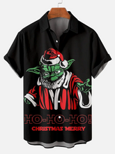 Load image into Gallery viewer, Men&#39;s Christmas monster  printed  Plus Size Short Sleeve Shirt