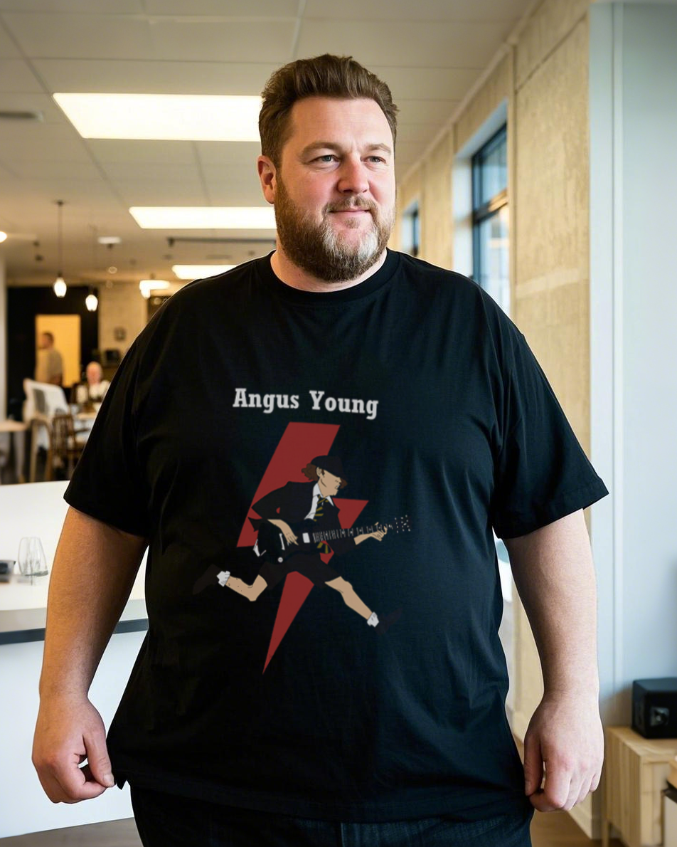 Men's Oversized Graphic T-Shirt 100% Soft Cotton Summer T-Shirt | Plus Size Casual V-Neck Top