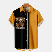 Load image into Gallery viewer, Men&#39;s Thanksgiving Turkey Printed Casual Short Sleeve Plus Size Shirt