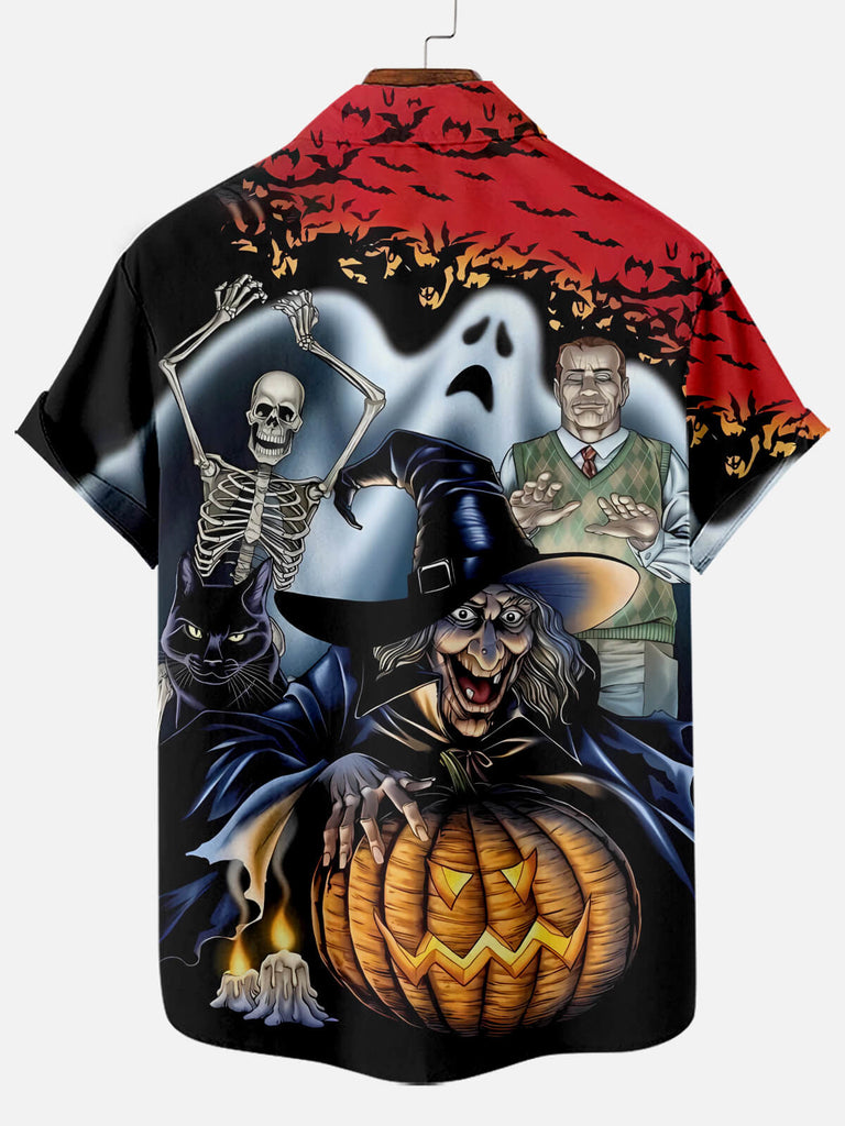 Halloween Witch Horror Short Sleeve Shirt