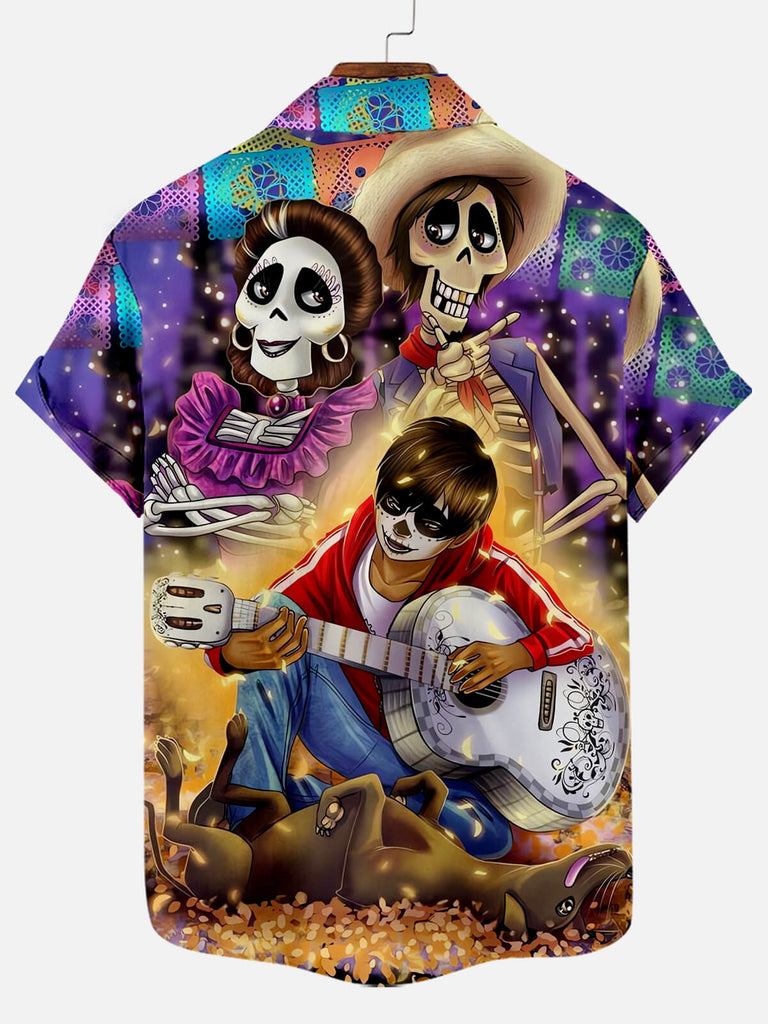 Halloween Movie Character Print Men's Short Sleeve Shirt