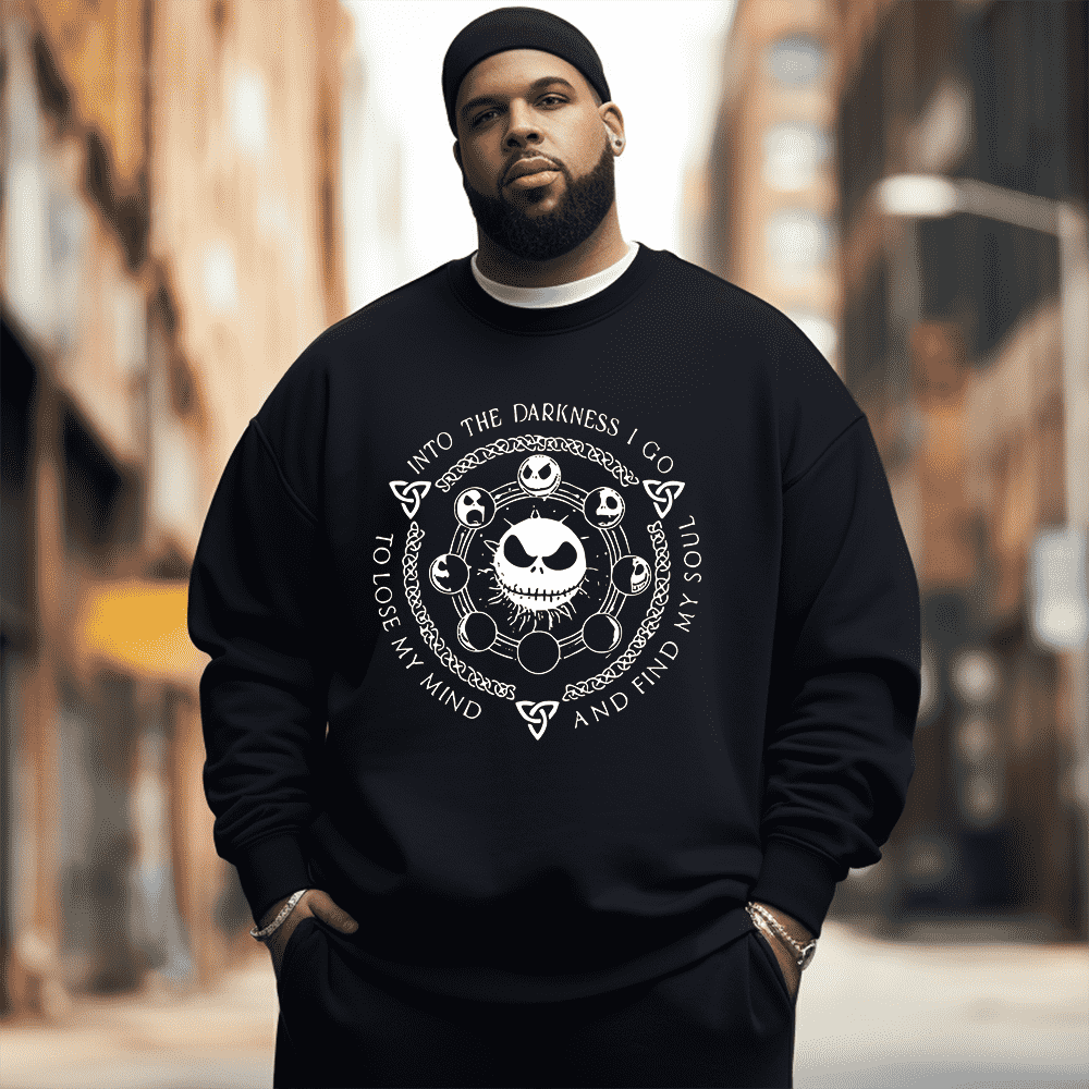 Halloween Jack Skellington zombie  Men's Plus Size Sweatshirt