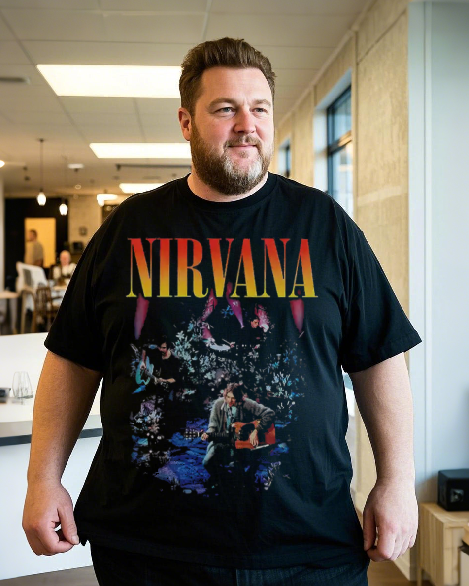 Plus Size Cotton T-Shirt  Summer Casual Short Sleeve Printed Tee