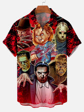 Load image into Gallery viewer, Halloween Movie Character Print Men&#39;s Short Sleeve Shirt