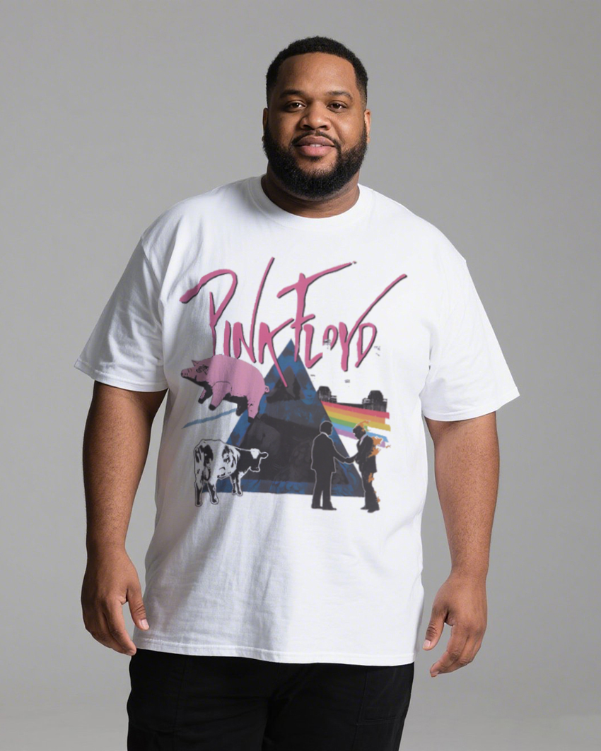 Men's Oversized Graphic T-Shirt 100% Soft Cotton Summer T-Shirt | Plus Size Casual V-Neck Top