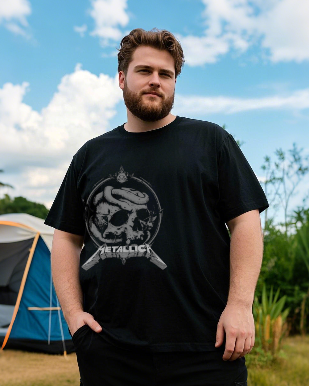 Men's Cotton Letter Print Short Sleeve T-Shirt (Spring/Summer)