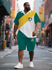 Big & Tall Hawaiian Athletic Sea Breeze Shirt and Shorts Outfit
