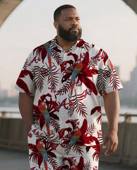 Men's Loose-Cut Tropical Island Athletic Shorts Set