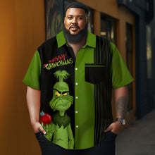 Load image into Gallery viewer, Men&#39;s Christmas monster printed  Plus Size Short Sleeve Shirt