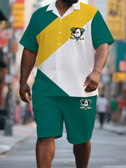 Big & Tall Hawaiian Athletic Sea Breeze Shirt and Shorts Outfit