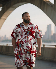 Men's Loose-Cut Tropical Island Athletic Shorts Set